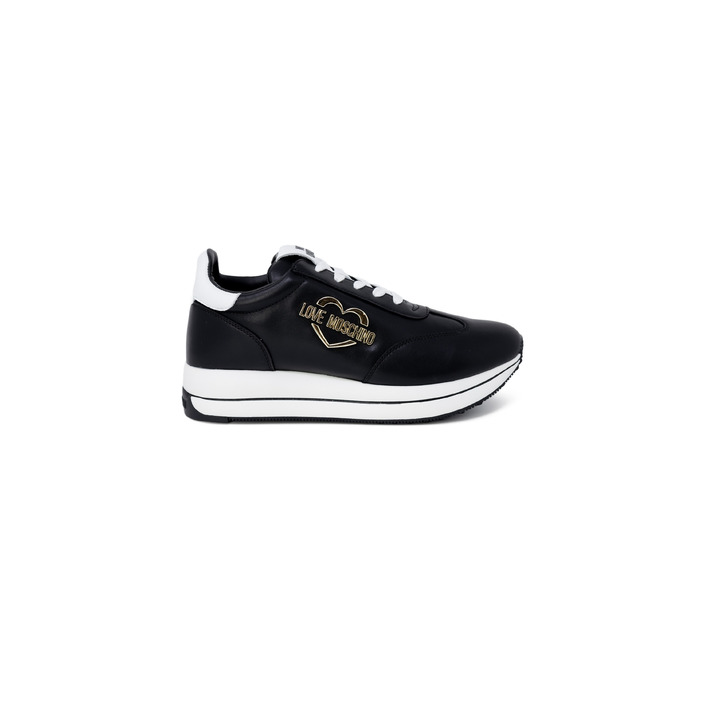 Womens black best sale moschino trainers