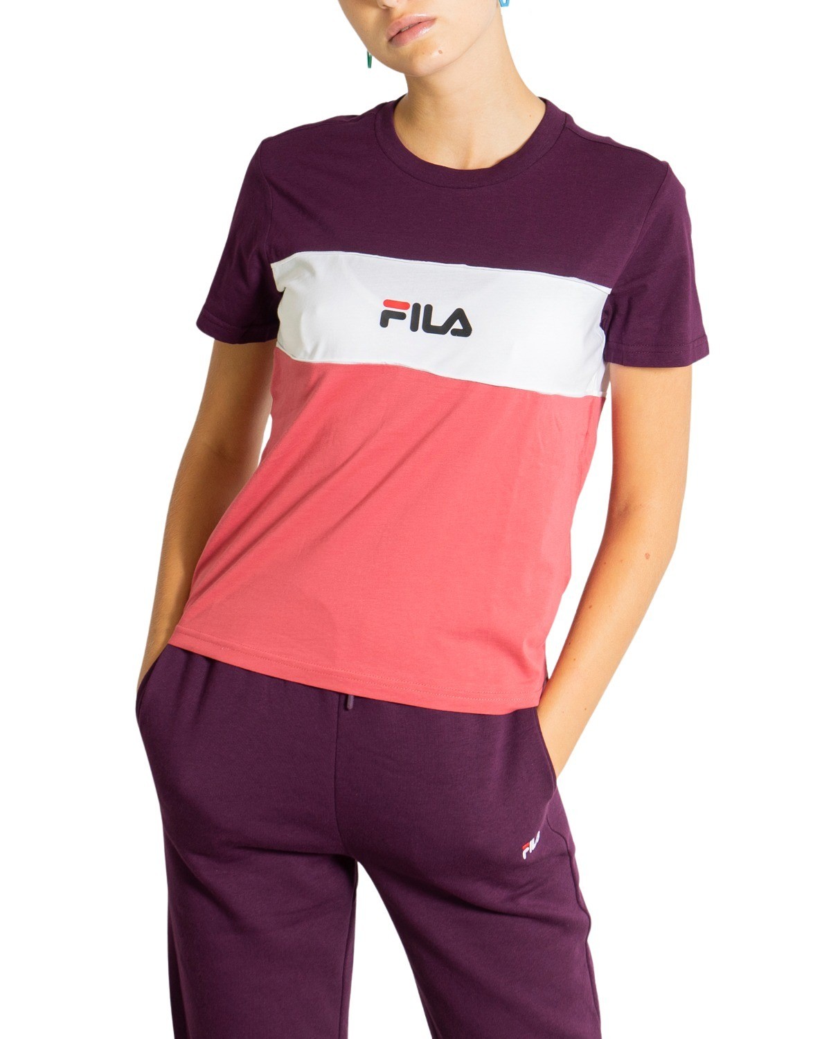 t-shirt damen FILA burgund GC608 - ZOOODE.COM